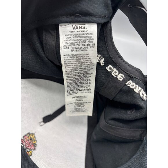 Vans Black Snapback‎ Hat Embroidered Flame Rose One Size - Picture 6 of 6